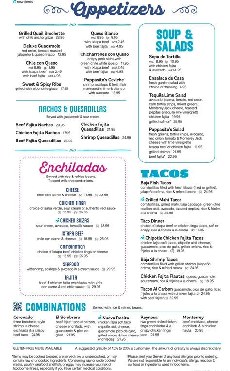 pappasito's menu